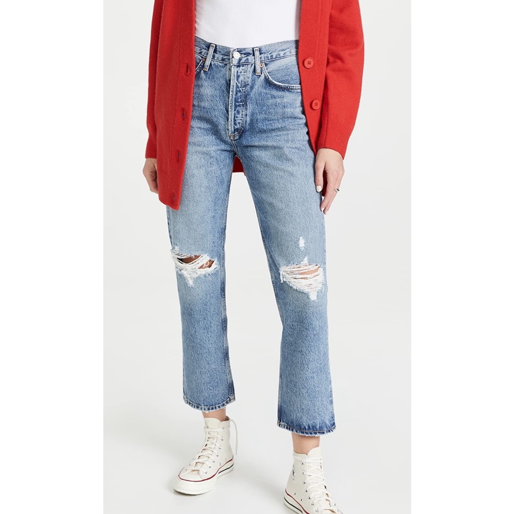 Agolde Lana Crop Mid Rise Vintage Straight Jeans